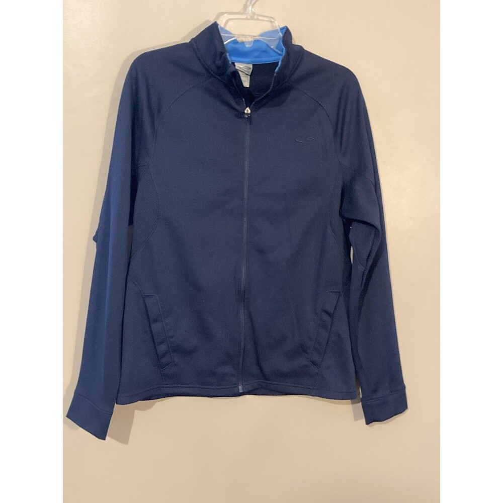 Cold Gear by Champion Jacket Men's Med Full Zip Pullover Stand Up Neck Navy READ